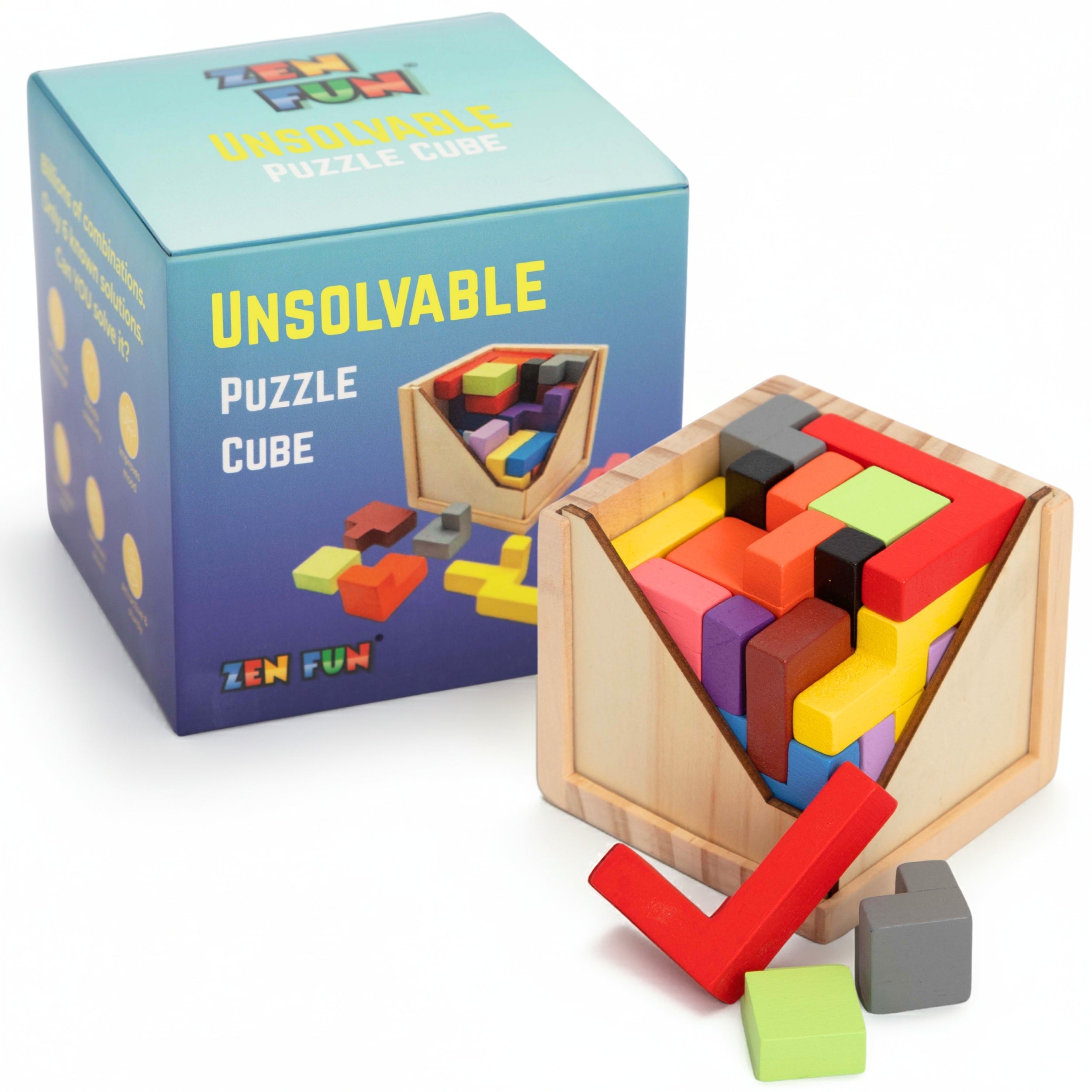 Zen Fun Unsolvable Puzzle Cube — Hardest Brain Teaser for Adults